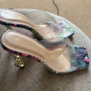 Pastel acrylic snakeskin like Mule!